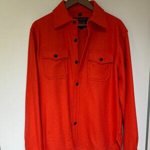Schott NYC Orange Wool Blend CPO Shirt Jacket Intermediate 1913 Medium